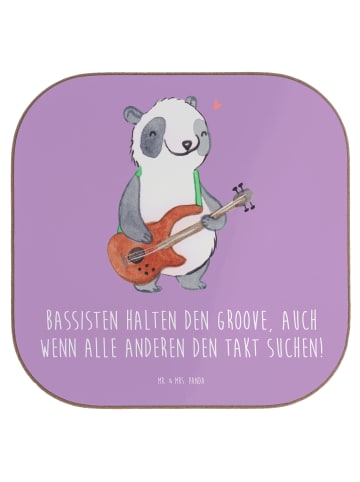 Mr. & Mrs. Panda Untersetzer Bassgitarre Groove mit Spruch in Lavendeltraum