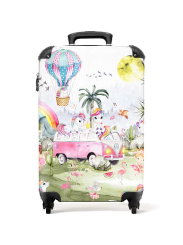 NoBoringSuitCases Suitcase, Handgepäck, Koffer, Reisekoffer Einhorn rosa grün