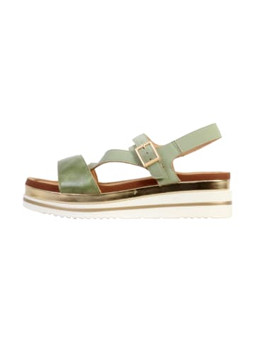 Divine Factory Sandalen mit Keilabsatz und Riemen Grün