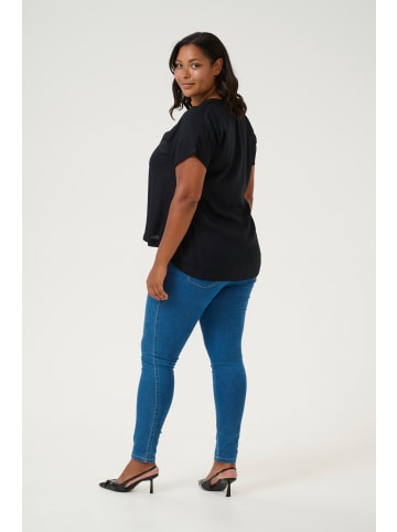 KAFFE curve Kurzarm-Bluse KCanny Regular fit in Black Deep