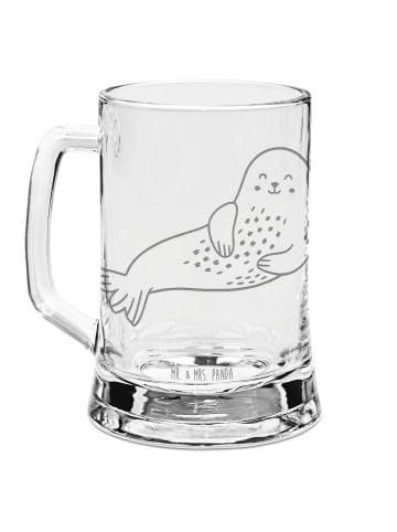 Mr. & Mrs. Panda Bierkrug Robbe Lachen ohne Spruch in Transparent