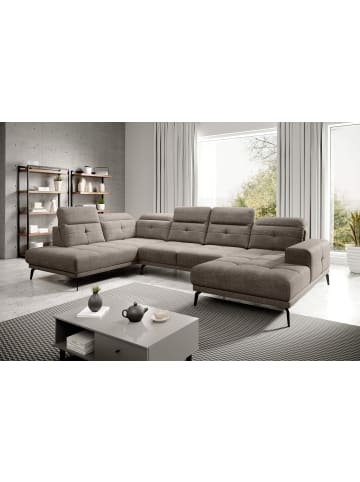 MF Design Brita Recamiere Links in Braun -  (L) 205 x (B) 350 x (H) 107 cm