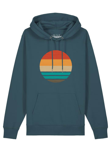 wat? Apparel Sweatshirt Retro Sunset Ocean in Petrol