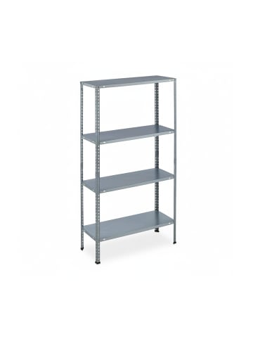 relaxdays Metallregal in Silber - (B)75,5 x (H)145 x (T)30 cm