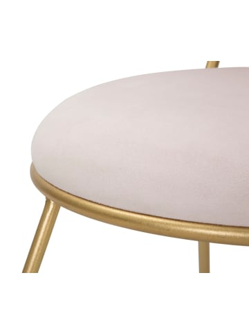 Mauro Ferretti Herzförmiger Stuhl aus Metall und Stoff, gold und rosa, 37 x 47 x 80 cm