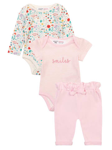 Minoti 3tlg. Set: Body & Leggings Garden 4 in rosa