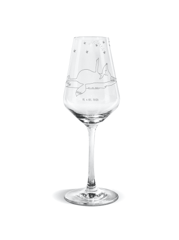 Mr. & Mrs. Panda Weißwein Glas Fuchs Sterne ohne Spruch in Transparent