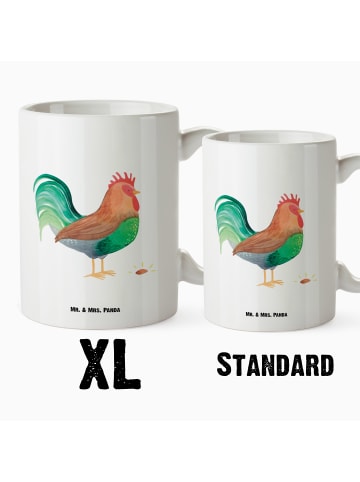 Mr. & Mrs. Panda XL Tasse Hahn Korn ohne Spruch in Weiß