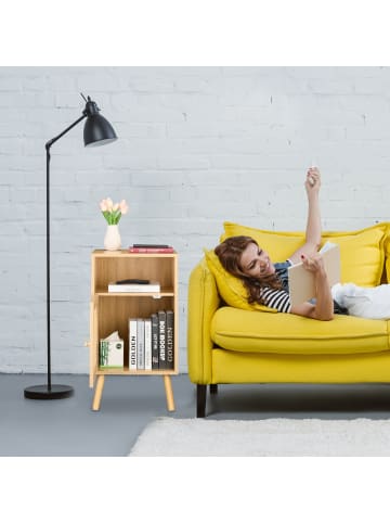 relaxdays 2tlg. Nachttisch in Natur - (B)40 x (H)72 x (T)39 cm