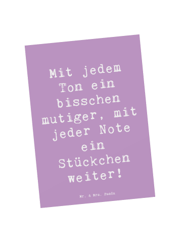 Mr. & Mrs. Panda Postkarte Spruch Ein neues Musikinstrument lern... in Lavendeltraum