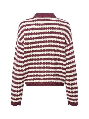 Y.A.S Strickpullover in aubergine ecru - 0001