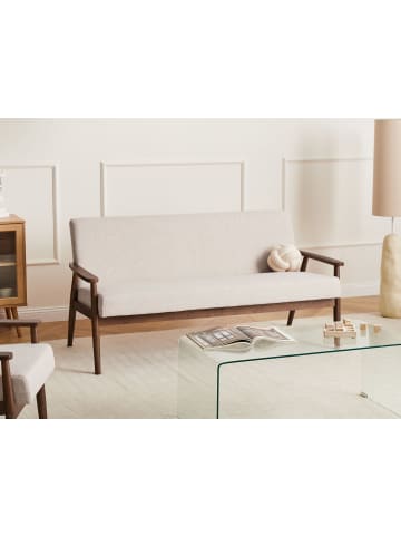 Beliani 3-Sitzer Sofa ESRUM in Beige/Braun - (W) 151 x (H) 79 x (L) 72 cm