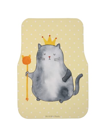 Mr. & Mrs. Panda Kfz-Fußmatte Katze König ohne Spruch in Gelb Pastell