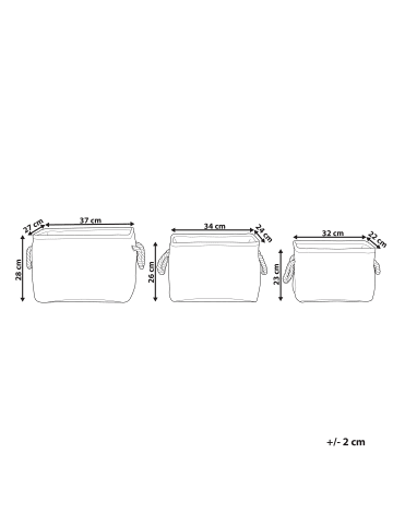 Beliani 3er-Set Bad-Kleinaufbewahrung DARQAB in Blau/Weiß