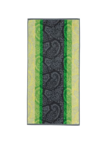 Erwin Müller Jacquard Duschtuch-Set 2er-Pack Paisley in grün/grau
