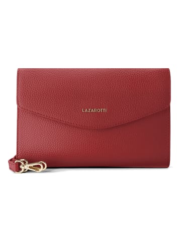 Lazarotti Bologna Leather Clutch Umhängetasche Leder 23 cm in red