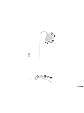 Beliani Stehleuchten KERIAN in /Schwarz - (W) 46 x (H) 148 x (L) 63 cm