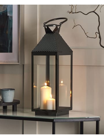 Beliani Laterne BALI in Schwarz - (W) 19 x (H) 54 x (L) 19 cm