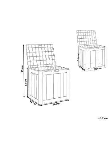 Beliani Truhe RECIFE in Beige - (W) 56 x (H) 53 x (L) 43 cm