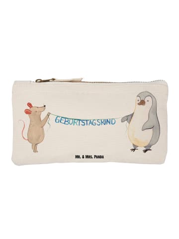 Mr. & Mrs. Panda Schminktasche Maus Pinguin Geburtstag ohne Spruch in Weiß