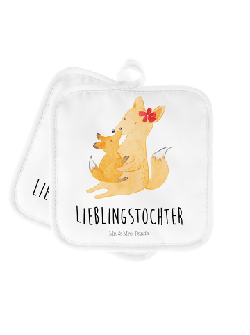 Mr. & Mrs. Panda Topflappen Fuchs Mama mit Spruch in Weiß