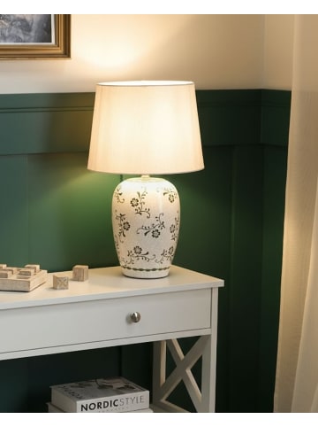 Beliani Tischleuchten JINNY in Weiß/Grün - (W) 30 x (H) 50 x (L) 30 cm