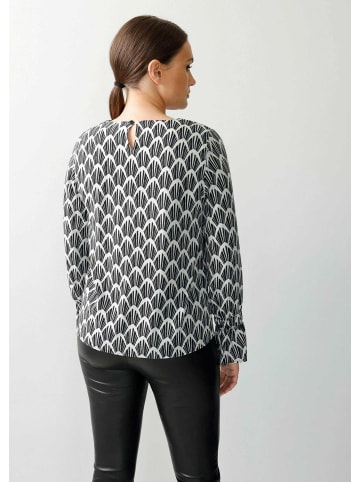 Alba Moda Bluse in Alloverprint in schwarz