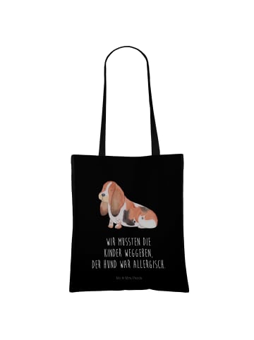 Mr. & Mrs. Panda Schultasche Hund Basset Hound mit Spruch in Schwarz