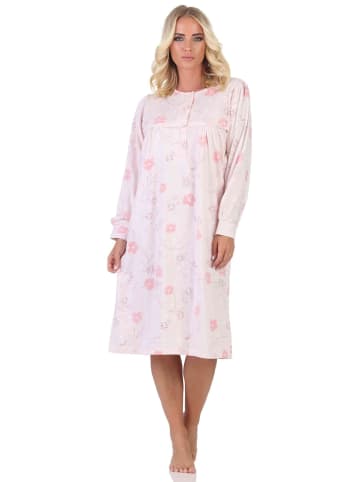 NORMANN Langarm Nachthemd klassische Design Knopfleiste am Hals - 88990 in rosa