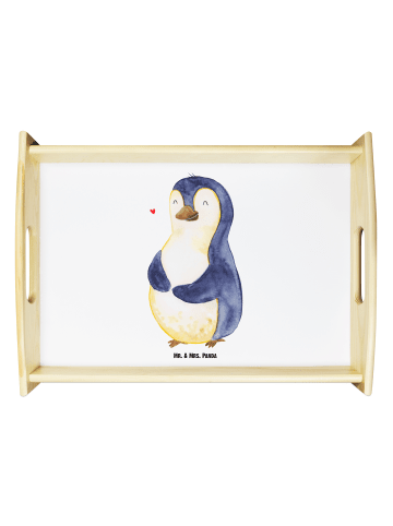 Mr. & Mrs. Panda Servierplatte Pinguin Diät ohne Spruch in Weiß