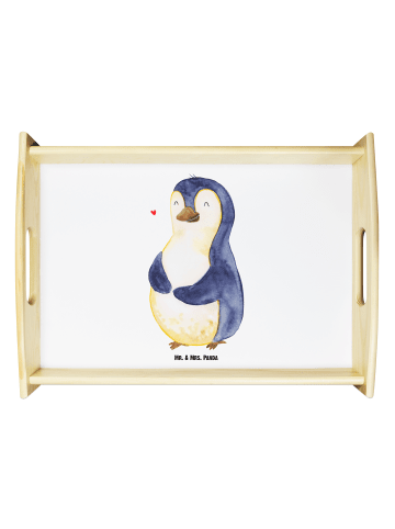 Mr. & Mrs. Panda Serviertablett Pinguin Diät ohne Spruch in Weiß