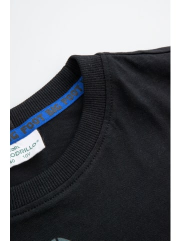 Coccodrillo Baumwoll-T-Shirt mit kurzen Ärmeln in schwarz