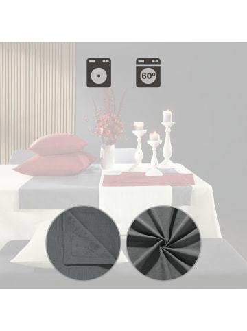 REDBEST Jacquard, Baumwollmischung Mitteldecke Snowflake in anthrazit