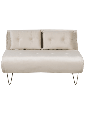 Beliani 2-Sitzer Sofa VESTFOLD in Beige/Gold - (W) 130 x (H) 81 x (L) 80 cm