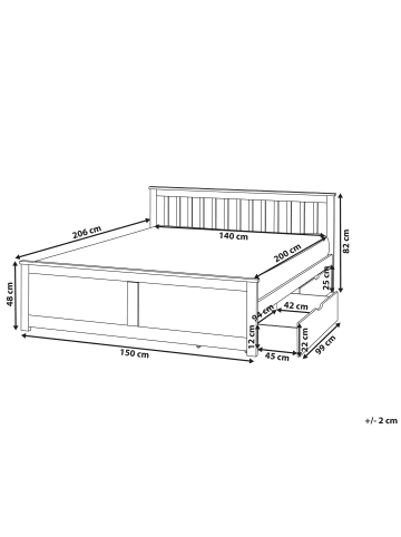 Beliani 5-tlg Doppelbett OLENDON in Braun