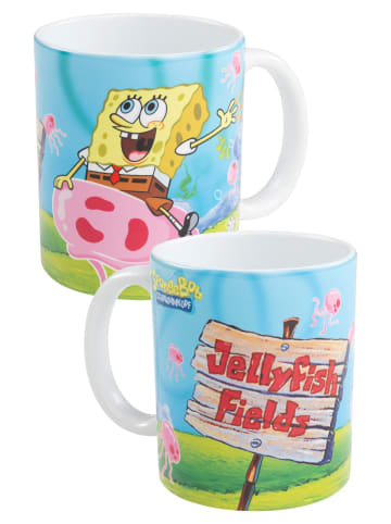 SpongeBob Spongebob Schwammkopf Tasse Jellyfish Quallen Kaffeetasse 320 ml in Mehrfarbig