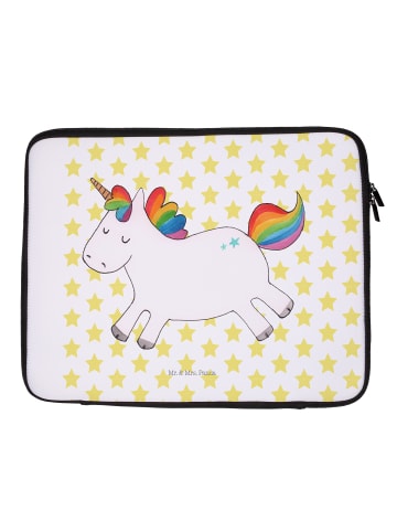 Mr. & Mrs. Panda Notebook Tasche Einhorn Happy ohne Spruch in Weiß