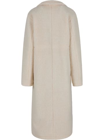 Urban Classics Urban Classics Ladies Teddy Long Coat in whitesand