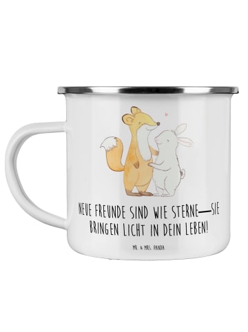 Mr. & Mrs. Panda Reisebecher Neue Freunde finden mit Spruch in Weiß