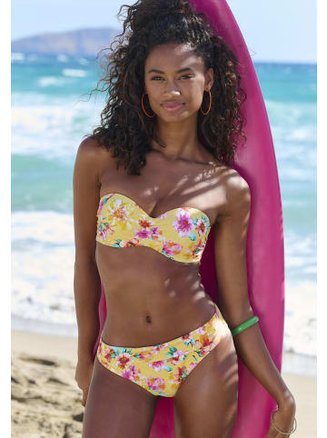 Sunseeker Bügel-Bandeau-Bikini-Top in gelb bedruckt