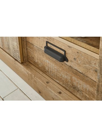Furn.Design Herdumbauschrank Used Wood hell, anthrazit, 60 cm, Unterschrank mit Soft-Close