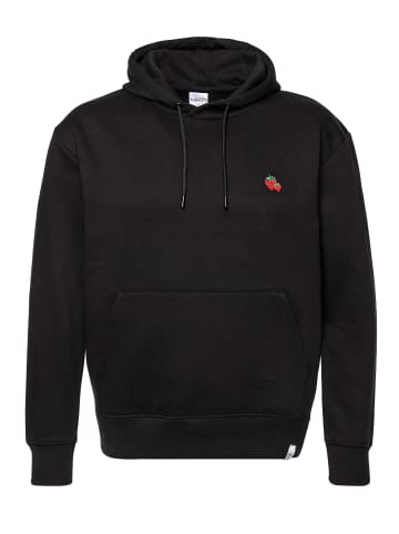 Mikon Hoodie Erdbeere in Schwarz