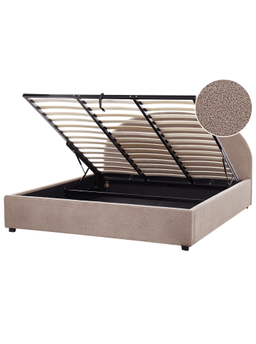 Beliani Doppelbett VAUCLUSE in Beige - (W) 194 x (H) 125 x (L) 214 cm