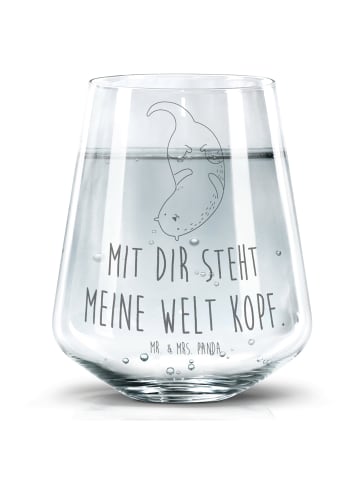 Mr. & Mrs. Panda Trinkglas Otter Kopfüber mit Spruch in Transparent