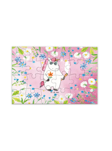 Mr. & Mrs. Panda Puzzle Einhorn Woodstock ohne Spruch in Rot Pastell