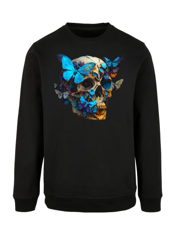 F4NT4STIC Sweatshirt Schmetterling Skull CREW in schwarz