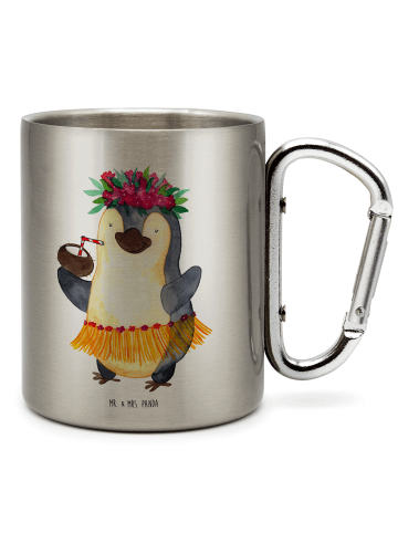 Mr. & Mrs. Panda Kaffeetasse Pinguin Kokosnuss ohne Spruch in Silber