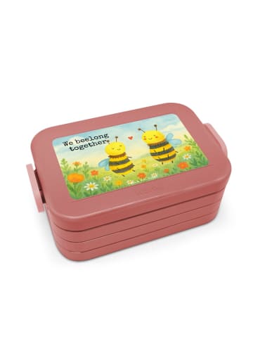 Mr. & Mrs. Panda Brotdose Biene Verliebt Design mit Spruch in Rot Pastell
