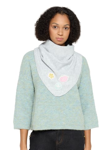 CARTOON Winterschal mit Applikation in Grau/Silber