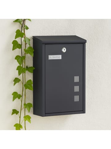 relaxdays Briefkasten in Anthrazit - (B)25 x (H)40 x (T)11,5 cm